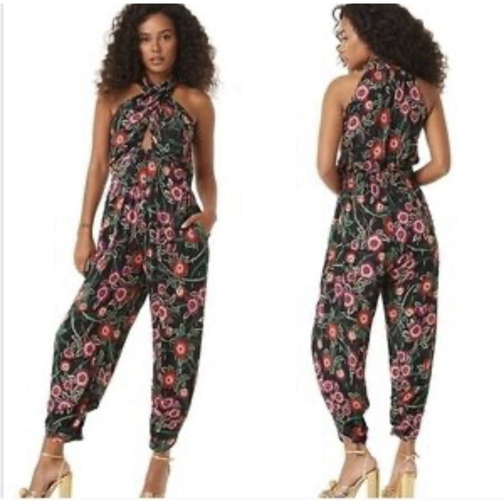 MISA Los Angeles Shania Jumpsuit Women's Medium Pockets Boho Floral Sleeveless - Picture 14 of 15